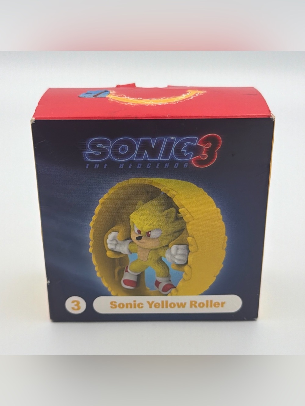 2024 McDonald’s Sonic Yellow Roller Sonic 3 The Hedgehog Movie Happy Meal Toy